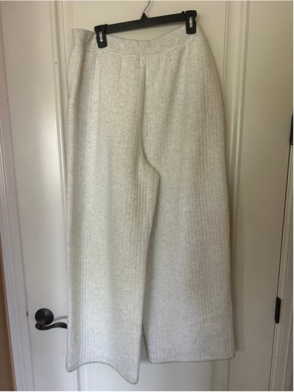 Women's Aerie Offline Wide Leg Coffee Run Trousers Ribbed Pants XL Beige - Picture 10 of 11
